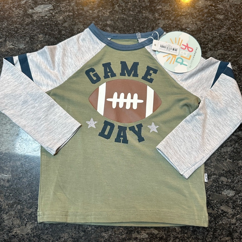 Little Sleepies Touchdown Time Graphic Raglan Tee - 12-18m